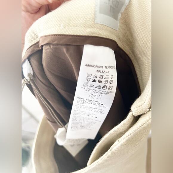 Eleventy Platinum Beige Linen Pleated Knee Length A-Line Skirt Size 2 - Picture 3 of 11